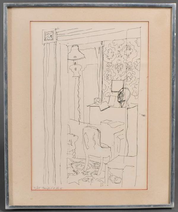 FAIRFIELD PORTER In The Dressing Room 13"x9" litho: FAIRFIELD PORTER In The Dressing Room 13"x9" lithograph pencil signed, numbered 13/85