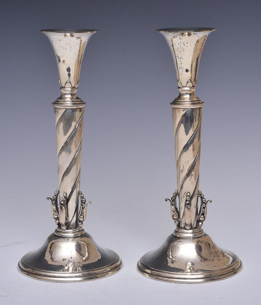 De Matteo Hammered Sterling Silver Candlesticks (1 of 1)