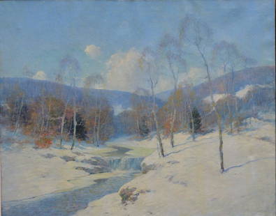 Ernest Albert: Winter Landscape 32"x40" oil on canvas signed lower right, dated 1937