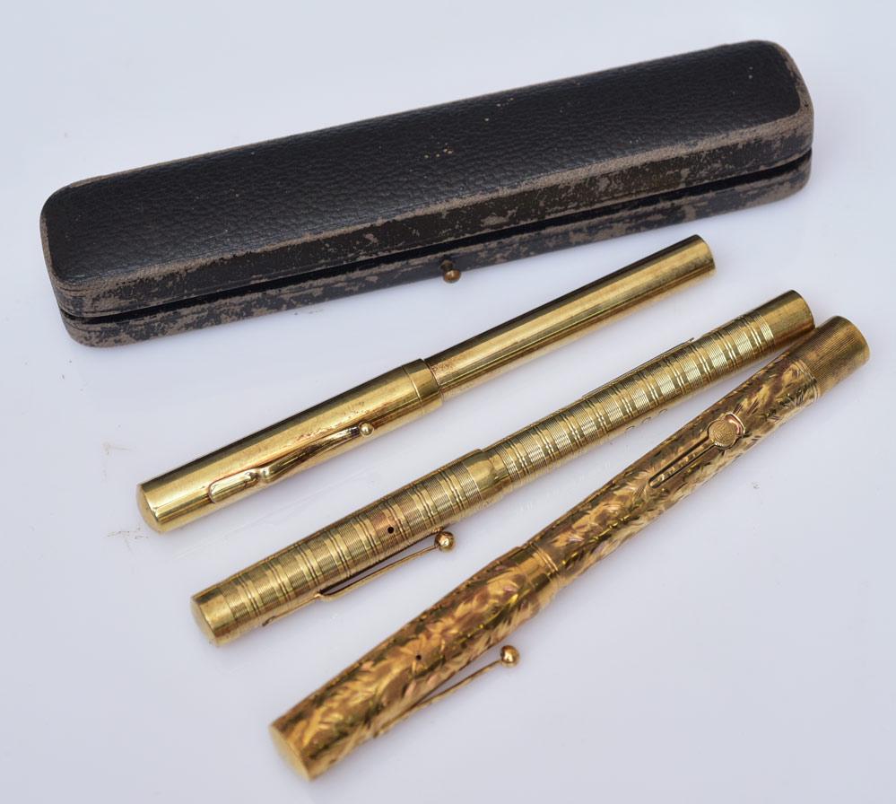 Three 14k Gold Fountain Pens (1 of 5)