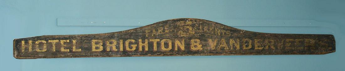 Early Coney Island Trolley Painted Wooden Sign (1 of 4)