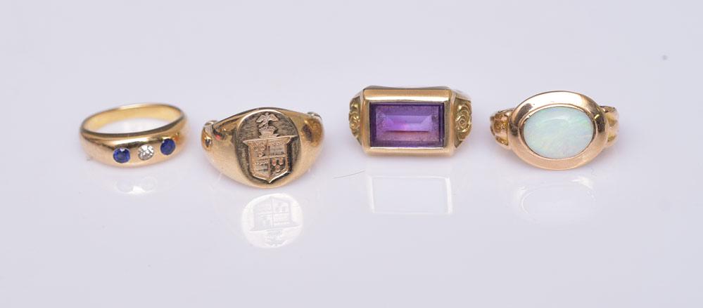 Four 14k Gold Pinky Rings (1 of 1)