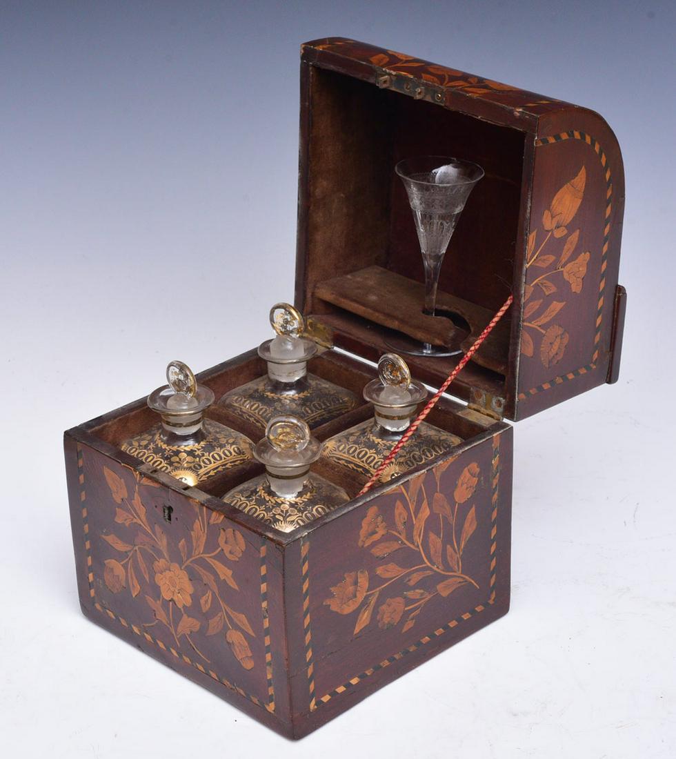Dutch Marquetry Tantalus Box (1 of 4)