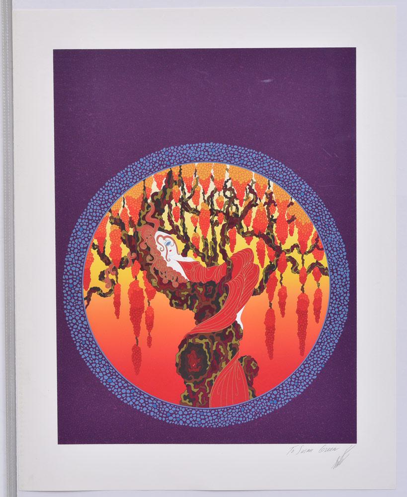 Erte: Heat 24" x 30" serigraph signed in pencil and with personal inscription unframed