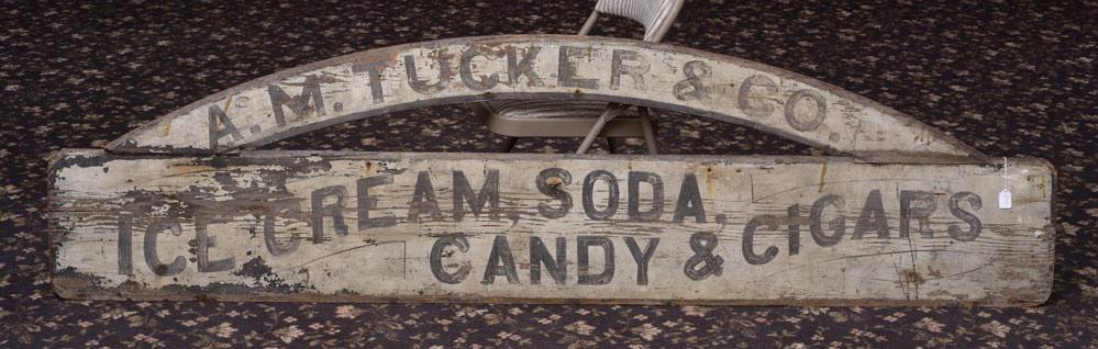 Painted Wooden Ice Cream Sign