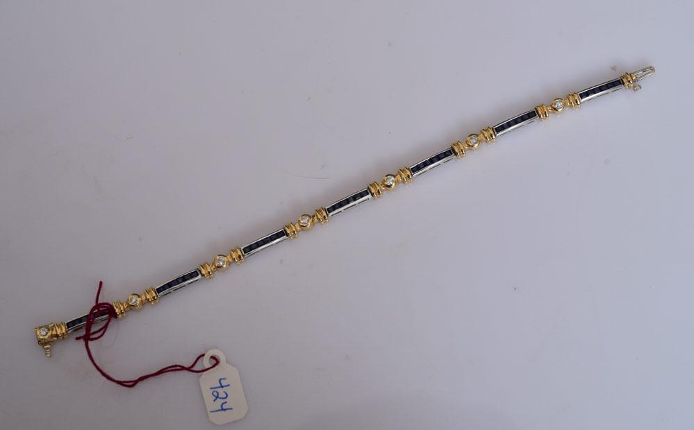 14k Gold Sapphire and Diamond Bracelet (1 of 2)