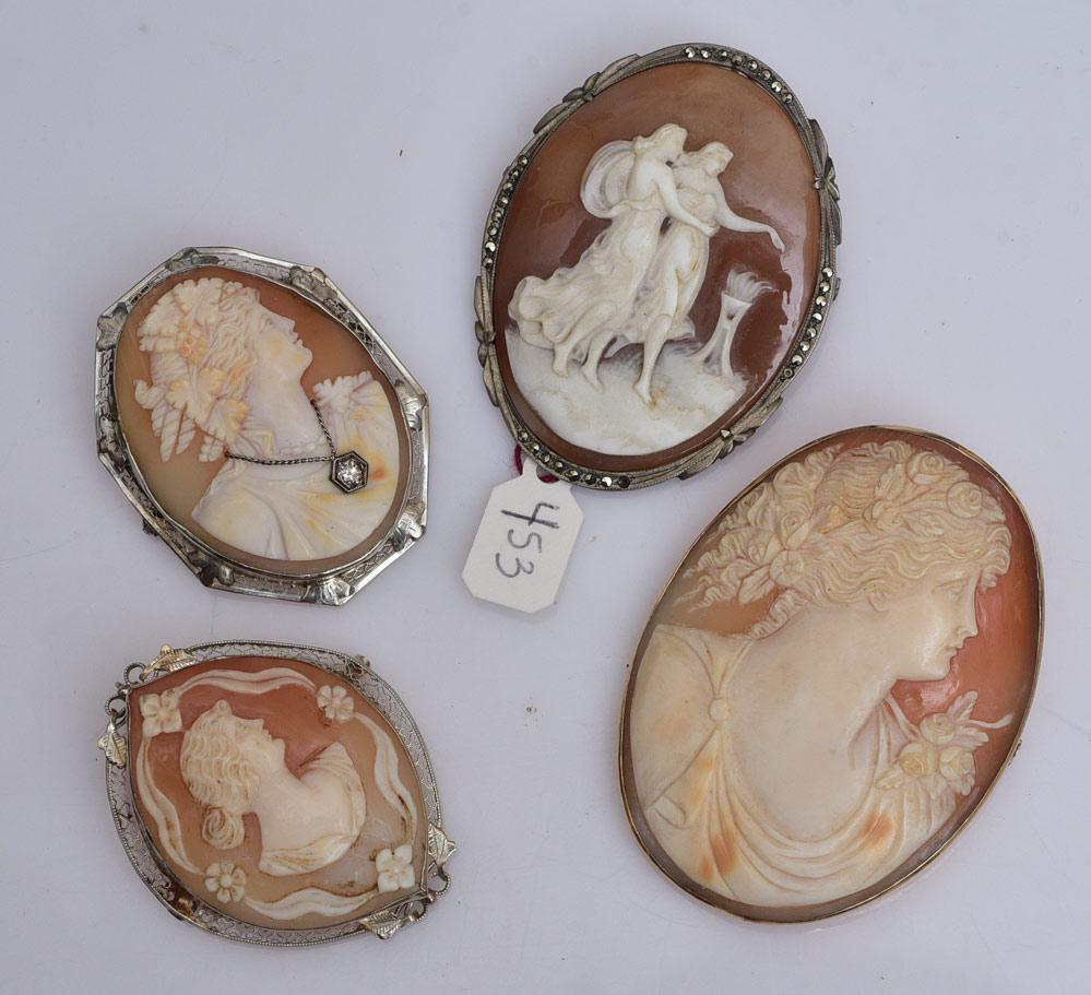 Four Victorian Cameo Brooches (1 of 1)