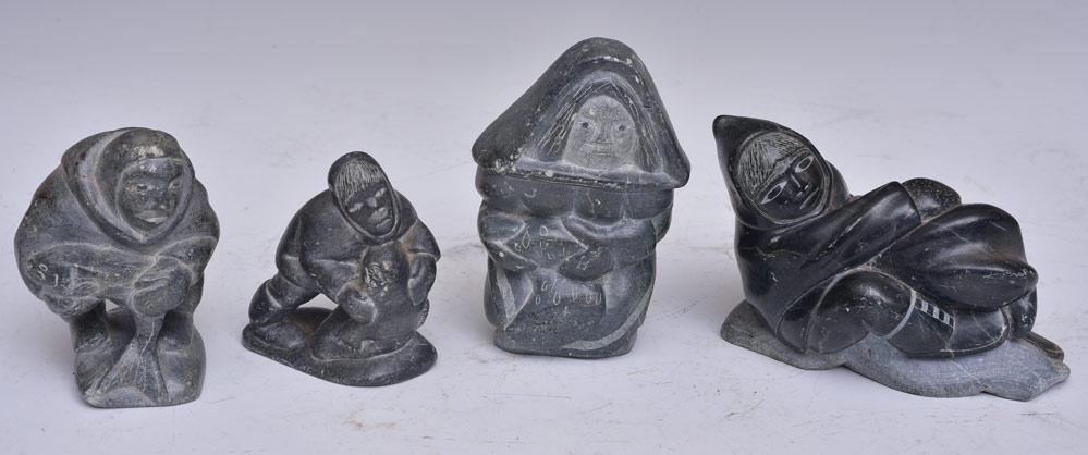 Four Inuit Carved Stone Sculptures (1 of 2)