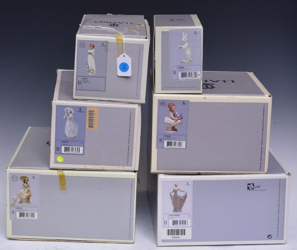 Six Lladro Porcelain Figures (1 of 1)