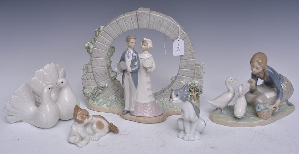 Six Lladro Porcelain Figures (1 of 1)