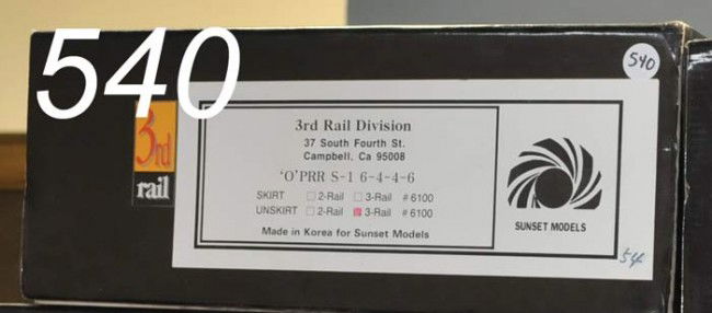 3RD RAIL SUNSET MODELS 'O' PRR S-1 6-4-4-6: 3RD RAIL SUNSET MODELS 'O' PRR S-1 6-4-4-6