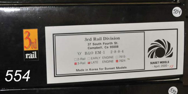 3RD RAIL SUNSET MODELS B&O EM-1 2-8-8-4: 3RD RAIL SUNSET MODELS B&O EM-1 2-8-8-4