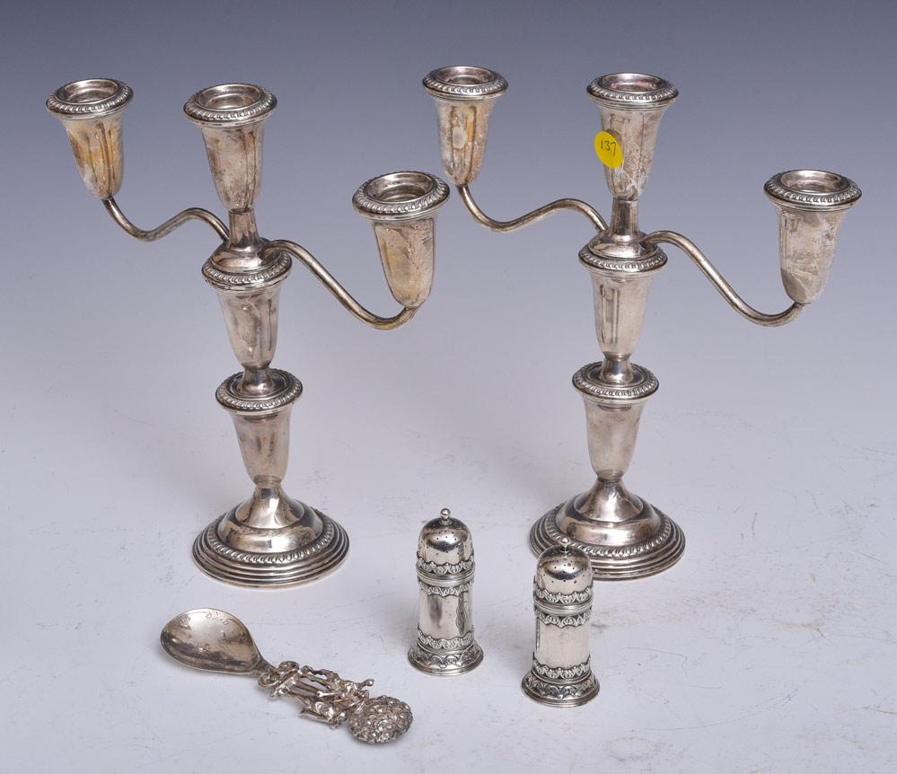 Pair Tiffany Sterling Silver Salt & Pepper Shakers (1 of 2)