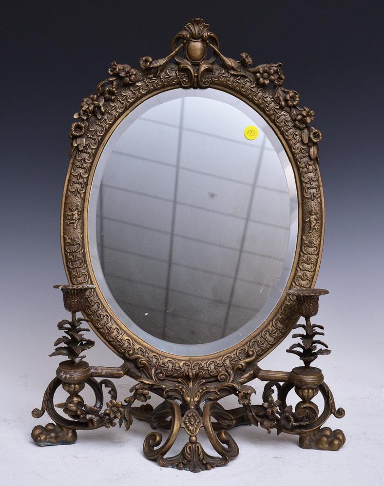 Renaissance Revival Bronze Table Mirror (1 of 2)