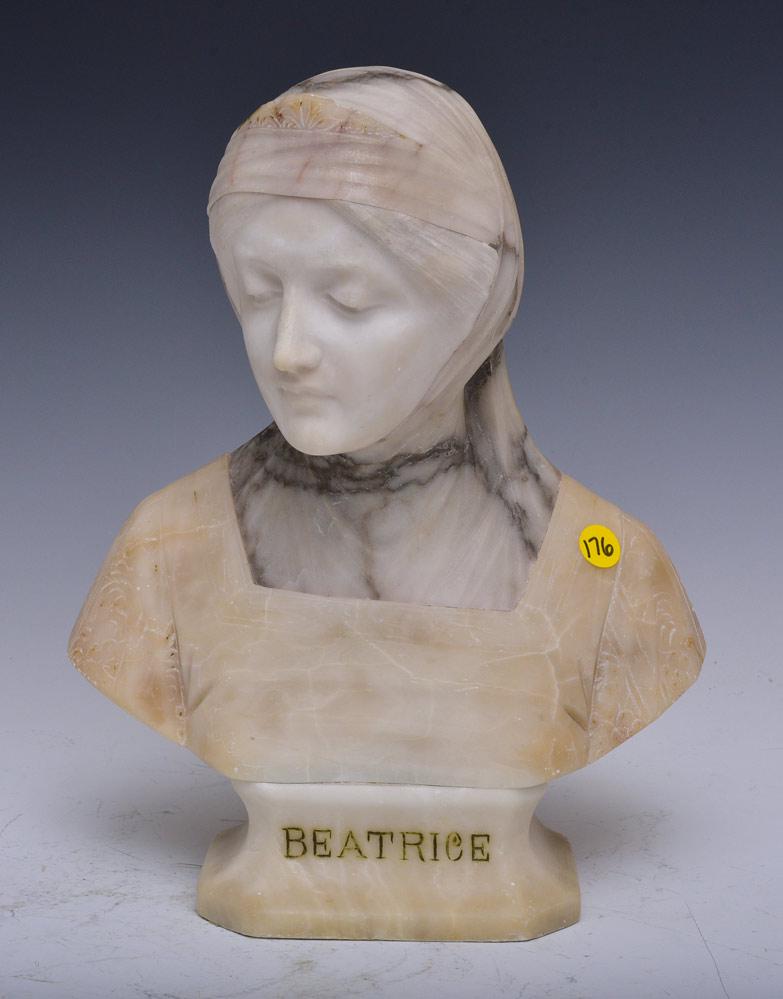 Italian Alabaster Bust of "Beatrice" (1 of 1)