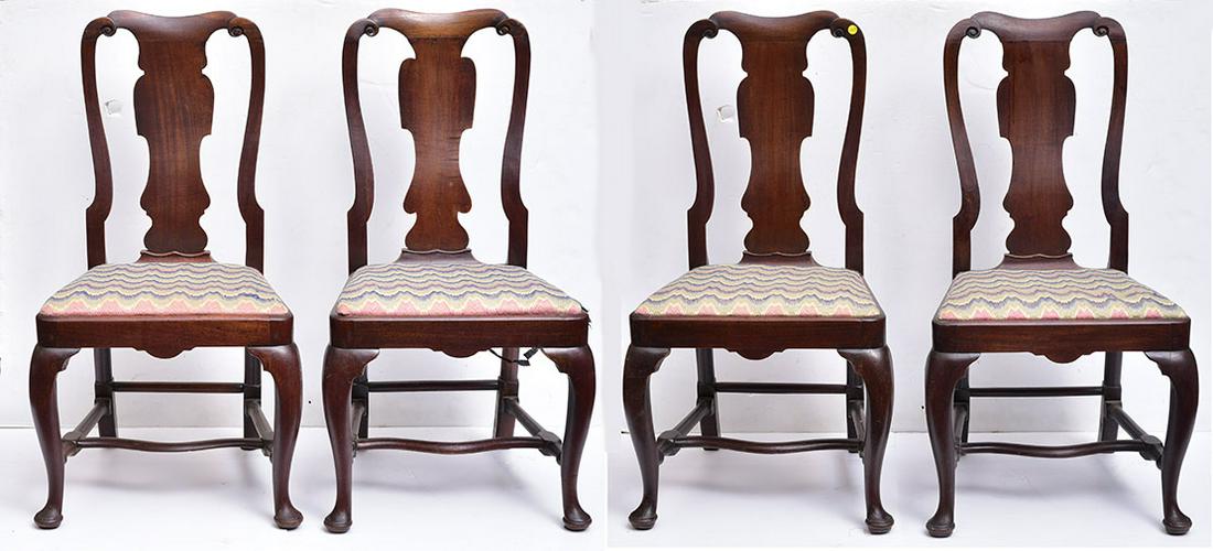 Set of Four Queen Anne Dining Chairs (1 of 5)