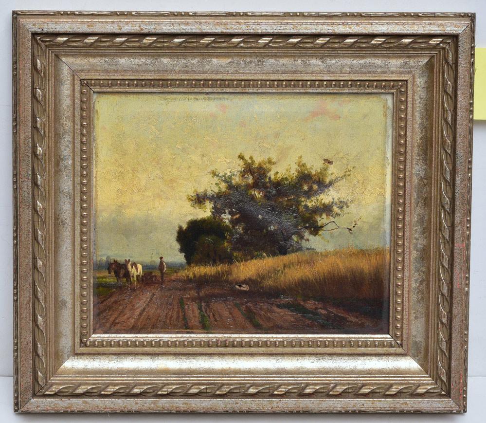 American School: Plowing the Fields 10"x12" oil on canvas