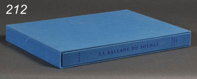MAX ERNST La Ballades Du Soldat by G. Ribemont-Des: MAX ERNST La Ballades Du Soldat by G. Ribemont-Desaignes 34 color illustrations, signed numbered 154/199 11"x13" in cloth slipcase Pierre Chave, Paris, 1972