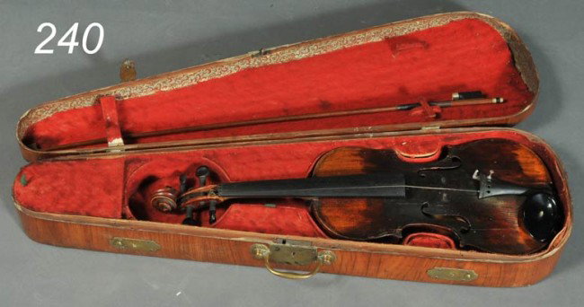 VIOLIN WITH CASE 23" long 18th or 19th century: VIOLIN WITH CASE 23" long 18th or 19th century