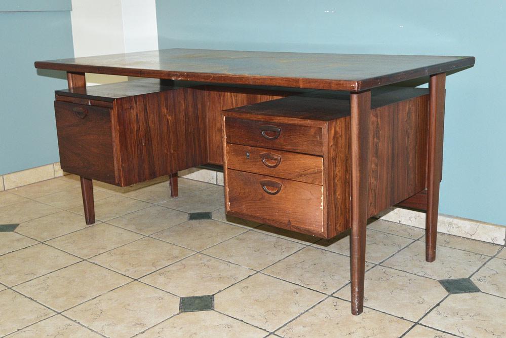 Danish Modern Rosewood Desk (1 of 4)