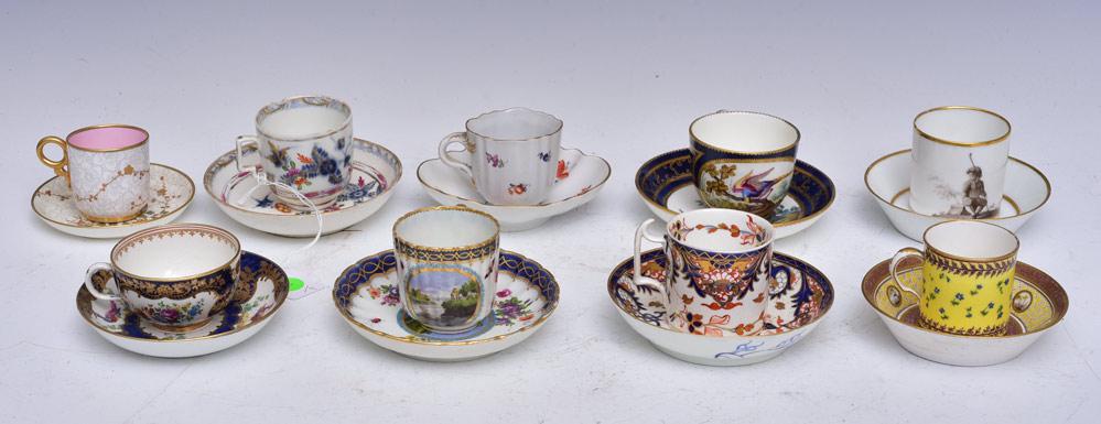 Nine Porcelain Teacups and Saucers (1 of 7)
