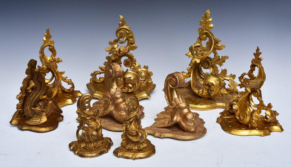 Giltwood Wall Brackets (9): 6" to 12" long