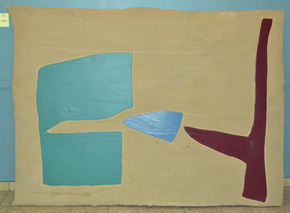 Wade Hoefer: The Scent "Cunei Form", 1982 Series #7 63" x 87" acrylic and sand on canvas signed, titled and dated verso