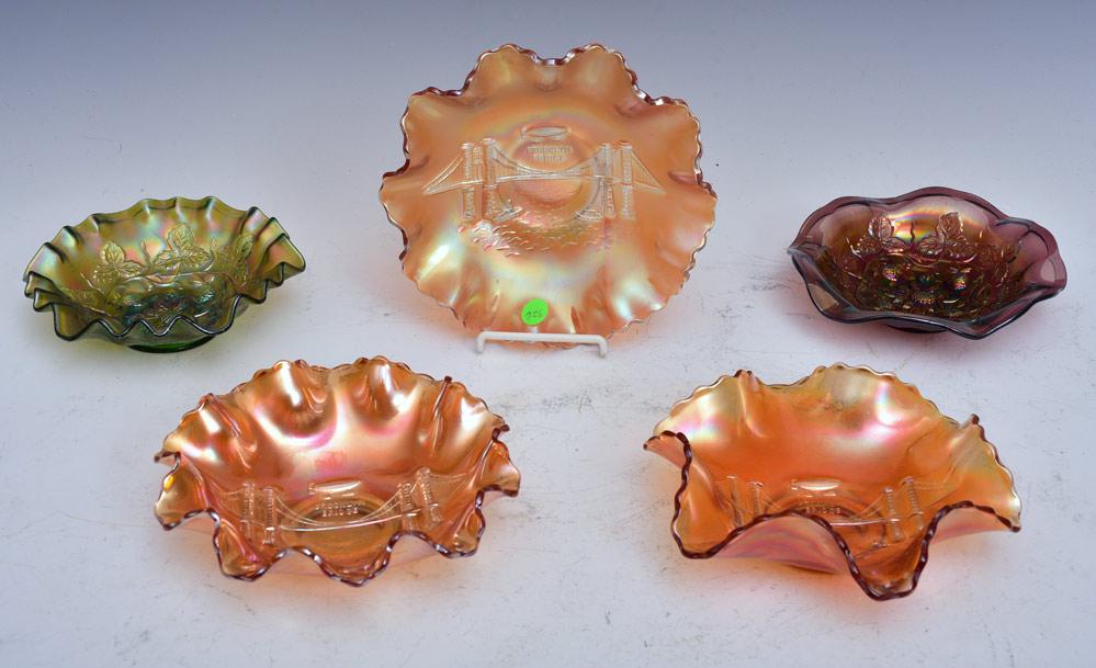 Carnival Glass Bowls (5) (1 of 1)
