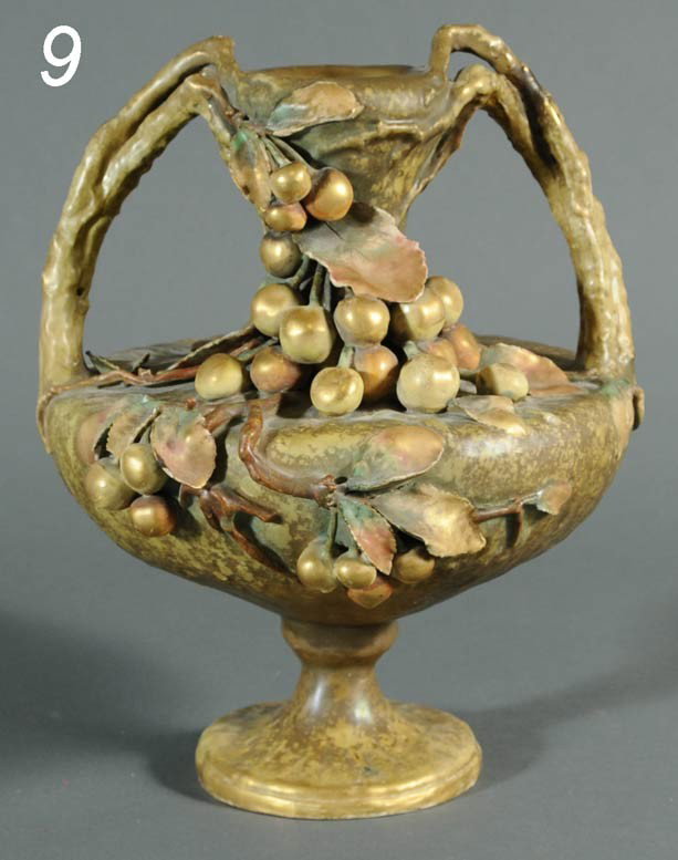 AMPHORA ART NOUVEAU POTTERY VASE Austria, 13" high c: AMPHORA ART NOUVEAU POTTERY VASE Austria, 13" high circa 1900