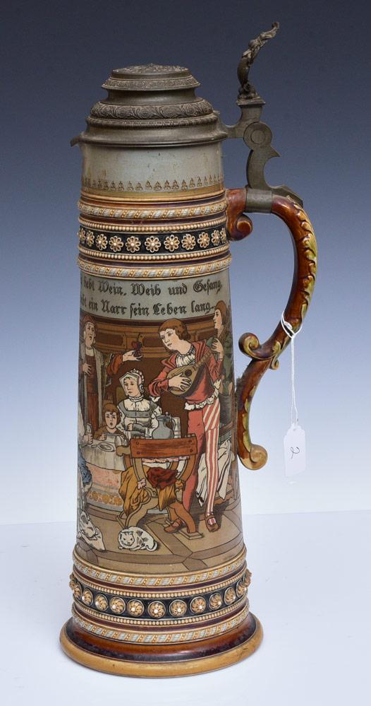 Large Mettlach German Beer Stein (1 of 3)
