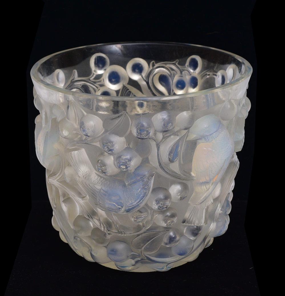 Lalique Opalescent and Clear Glass Vase and Bowl (1 of 4)