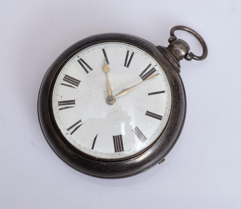 English Fusee Pocket Watch: Herrman & Co 50 mm diameter silver case circa 1810