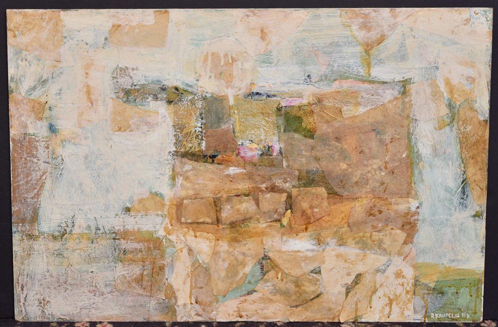 Robert Kaupelis: Untitled, 1958 24" x 36" mixed media, collage and oil on board signed and dated lower right