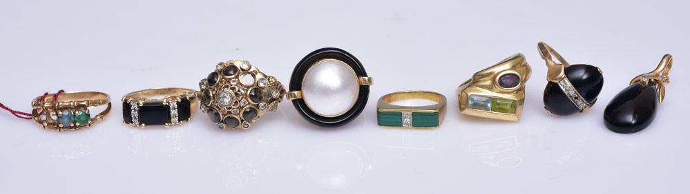 Six 14k Gold Rings, 14k Gold Pendant, 10k Gold Ring (1 of 1)