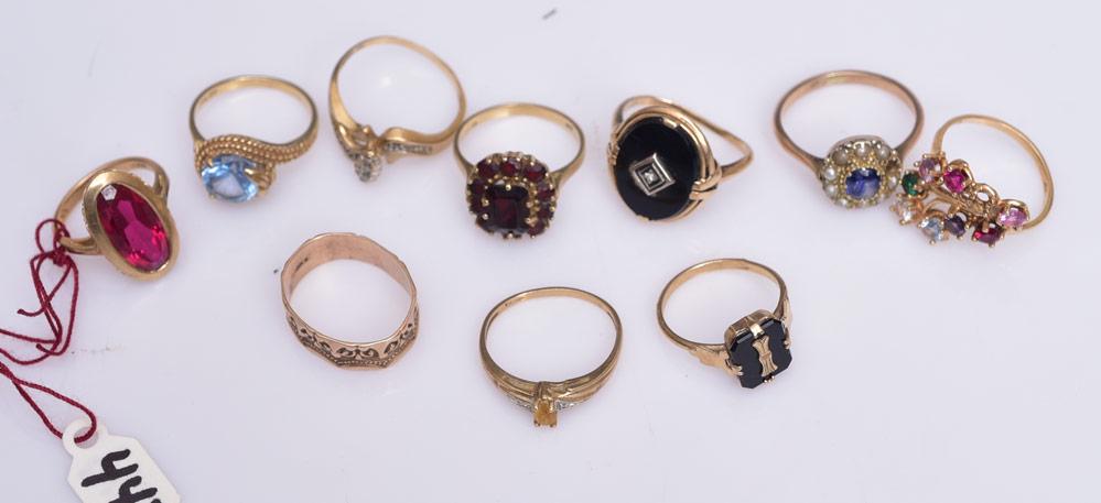 Ten 10k Gold Rings (1 of 1)