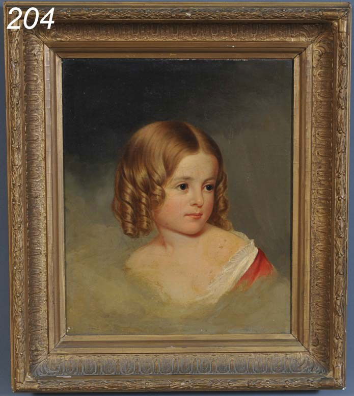 attributed to THOMAS SULLY Portrait of a Girl oil: attributed to THOMAS SULLY Portrait of a Girl oil on canvas laid down 20"x 16"