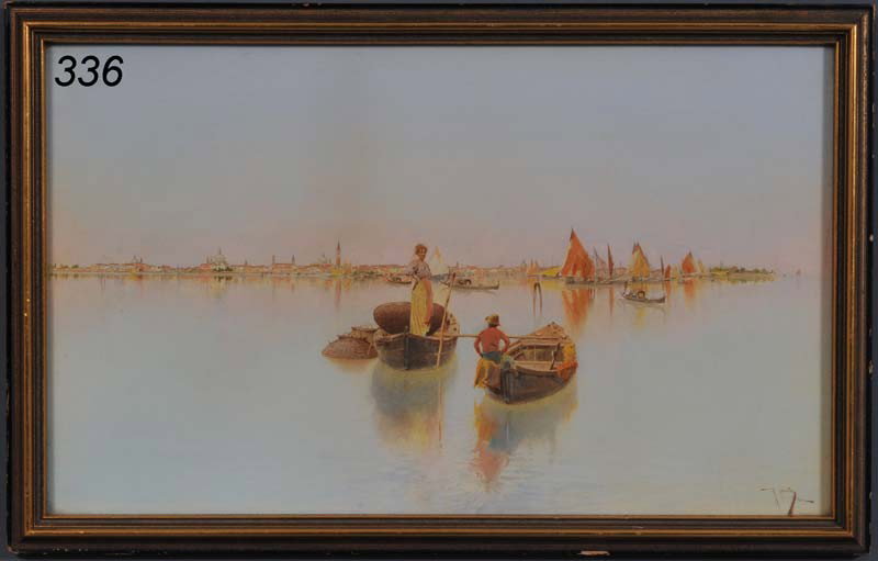 RAPHAEL MAINELLA Venice 12" x 20" watercolor, sign: RAPHAEL MAINELLA Venice 12" x 20" watercolor, signed lower right