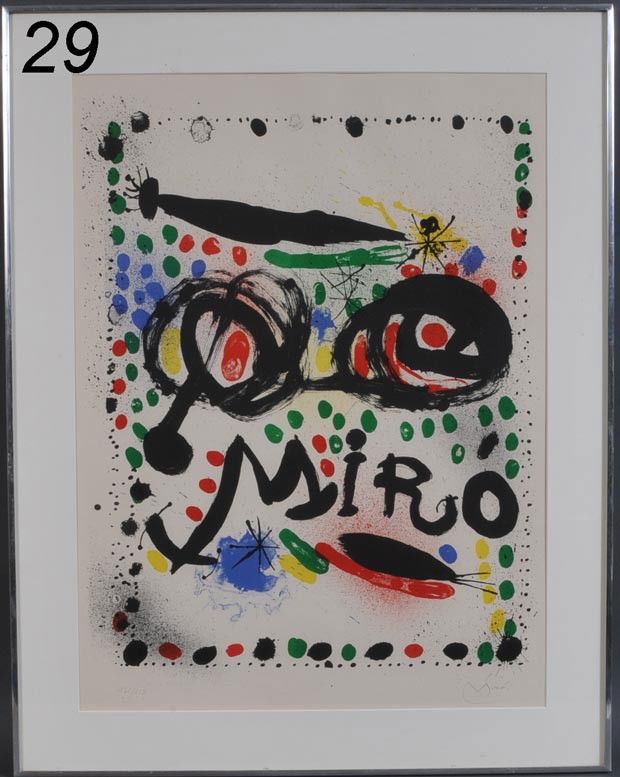 JOAN MIRO Graphics, 1965 29" x 21 1/2" lithograph p: JOAN MIRO Graphics, 1965 29" x 21 1/2" lithograph pencil signed, #131/150