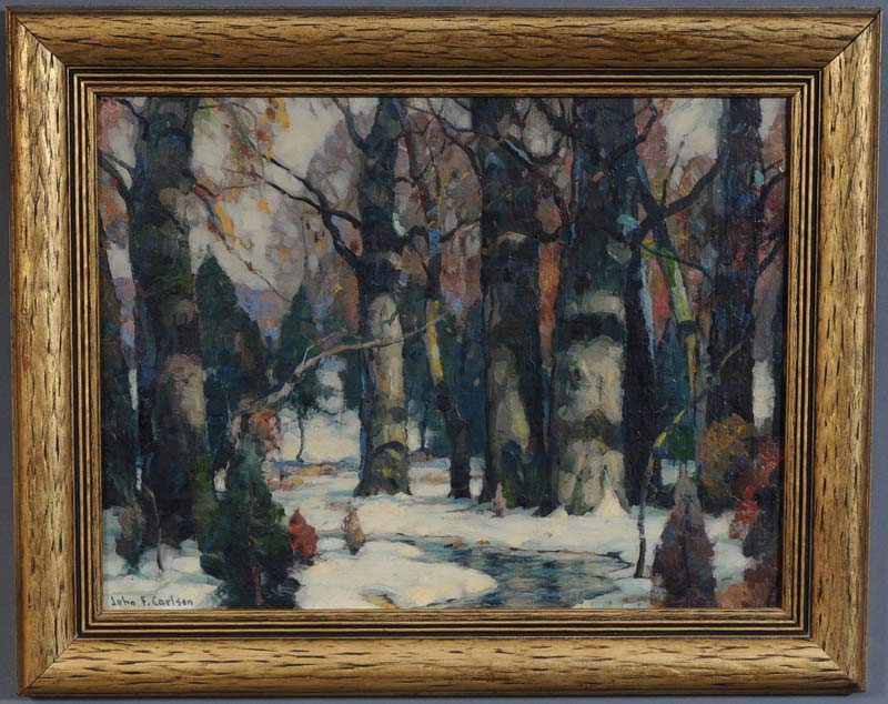 JOHN FABIAN CARLSON Sunny Forest 12" x 16" oil on b - 2