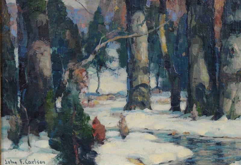 JOHN FABIAN CARLSON Sunny Forest 12" x 16" oil on b - 3