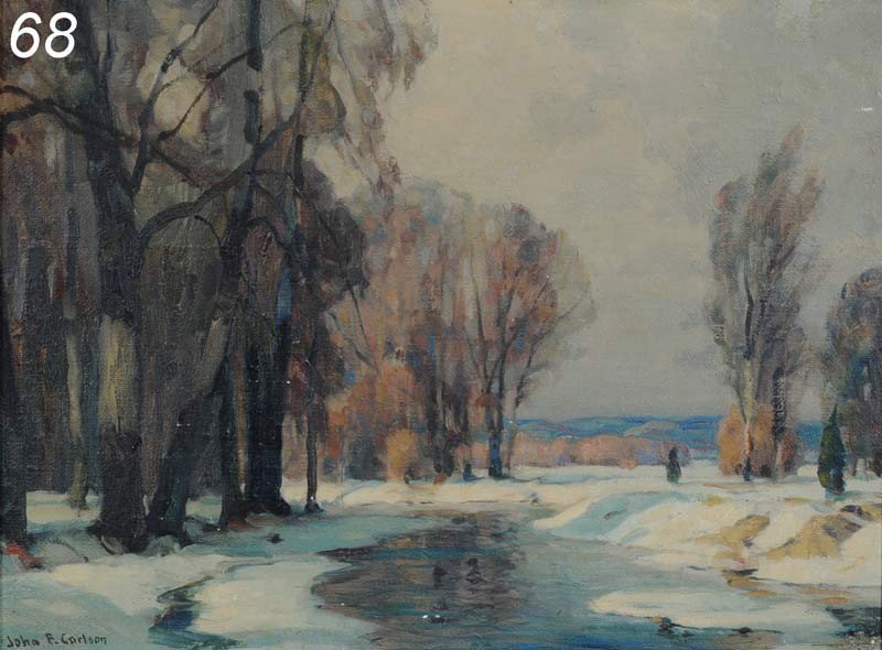 JOHN FABIAN CARLSON Sunny Bends 12" x 16" oil on bo