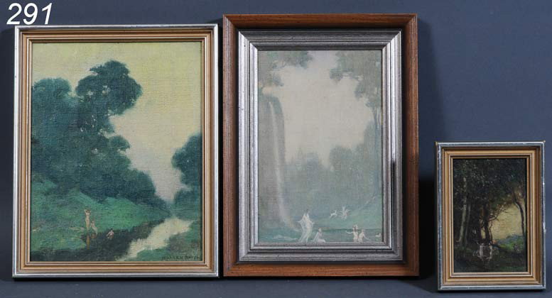 WARREN DAVIS (3) Woodland Nymphs largest 7 1/2" x : WARREN DAVIS (3) Woodland Nymphs largest 7 1/2" x 10" one signed