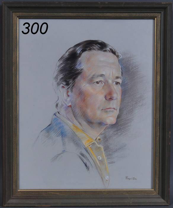 PORTRAIT OF WILLIAM STYRON Templeton 20"x16" paste: PORTRAIT OF WILLIAM STYRON Templeton 20"x16" pastel dated 1990 personal insciption estate of William Styron