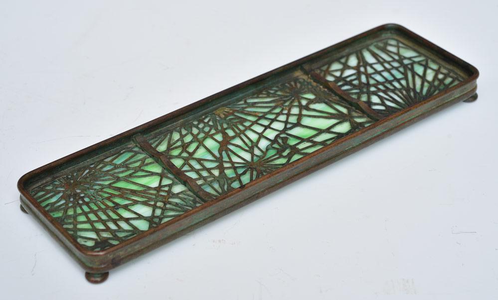 Tiffany Studios Bronze Dore Pen Tray (1 of 3)