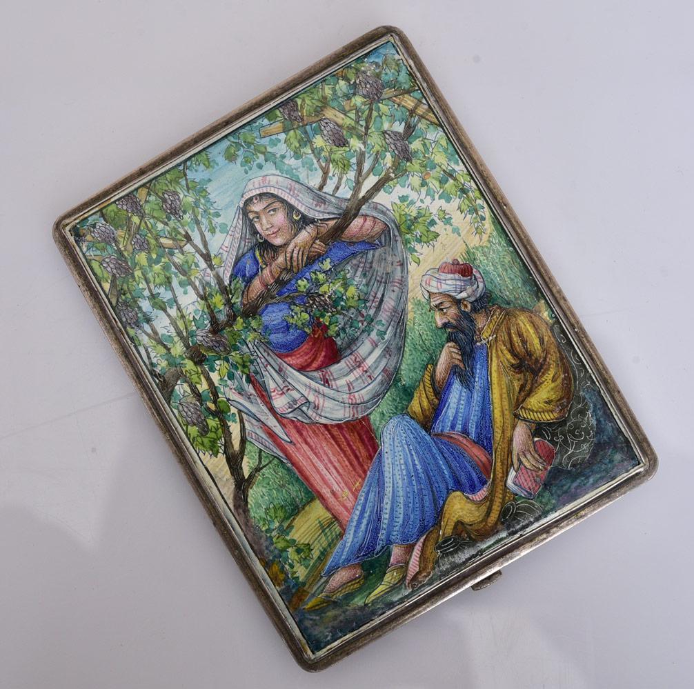 Persian Enameled Silver Cigarette Case (1 of 3)