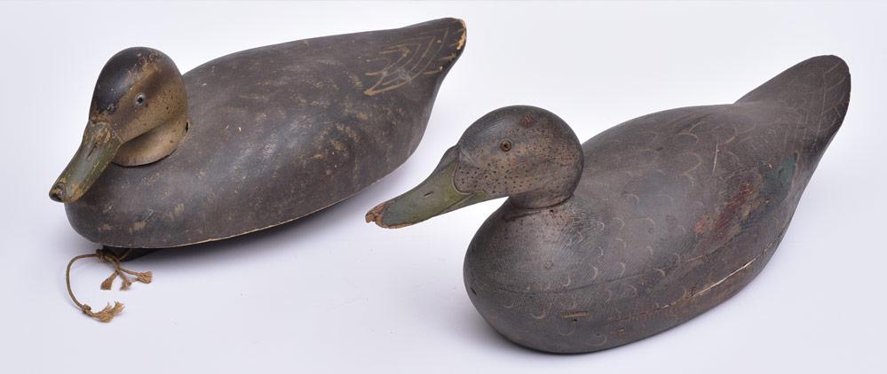 attributed to Masons Painted Wooden Duck Decoys (1 of 3)