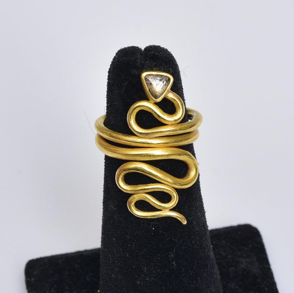 14k Gold Snake Diamond Ring (1 of 2)