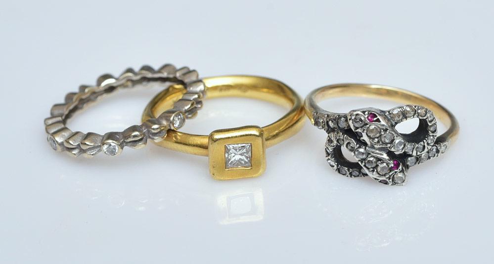 18k and 14k Gold Diamond Rings (1 of 2)