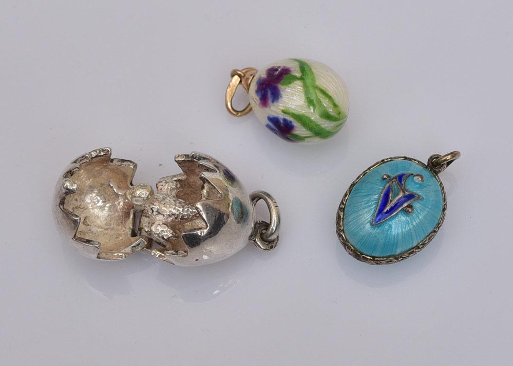 Three Russian Egg Pendants (1 of 2)