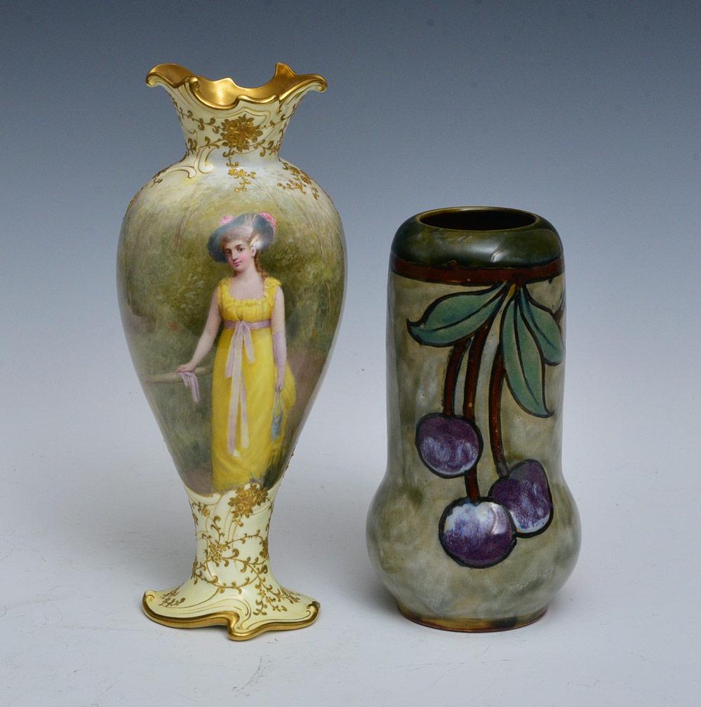 Royal Lambeth Vase and Doulton Portrait Vase (1 of 7)